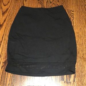 High waisted black mesh placed skirt